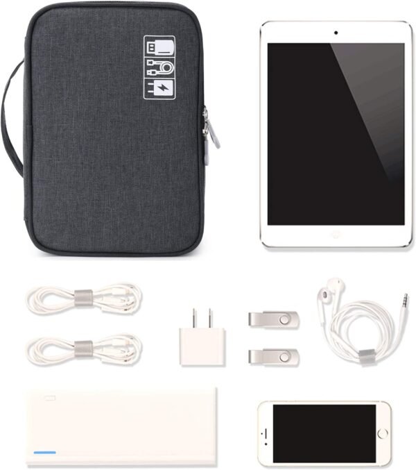 7138NoiRQxL._AC_SL1500_.jpg Lanola Travel Cable Organizer Bag, Electronic Accessories Case Portable Double Layer Cable Storage Bag for Cord,phone,Charger, Flash Drive, Phone, SD Card,Personal Items - (Black)