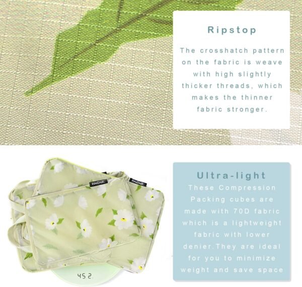 BAGAIL 4 Set/6 Set Ultralight Compression Packing Cubes Packing Organizer for Travel Accessories Luggage Suitcase Backpack