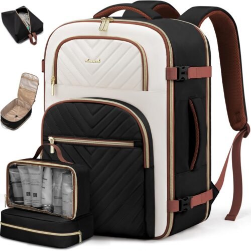 714pfZadWFL._AC_SL1500_.jpg LOVEVOOK Travel Backpack Carry on Flight Approved 40L,Waterproof TSA Travel Essentials Personal Item Backpack for Women Men,Large Carry on Luggage Suitcase Travel Bag for Airplane with 3 Packing Cubes