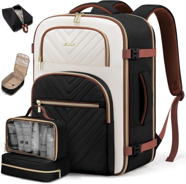 714pfZadWFL._AC_SL1500_.jpg LOVEVOOK Travel Backpack Carry on Flight Approved 40L,Waterproof TSA Travel Essentials Personal Item Backpack for Women Men,Large Carry on Luggage Suitcase Travel Bag for Airplane with 3 Packing Cubes