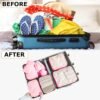 8 Set Packing Cubes for Suitcases Travel Luggage Packing Organizers,Travel Essentials Luggage Organizer Accessories for Shoe Bag Tioletry Bag Laundry Bag (Pink)