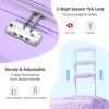 LARVENDER Luggage Sets 3 Piece, Hardside PP Carry On Suitcase with 360° Spinner Wheels TSA Lock Luggage Sets for Women, Lavender