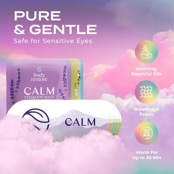 Body Restore Self Heating Warm Compress for Dry Eyes 5 Pack - Heated Eye Mask for Fast Relief, Birthday Gifts for Women, Men, Stye Eye Treatment, Eye Patch, Relaxation, Travel Essentials - Variety