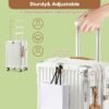 Joyway 20in Carry On Luggage with Cup Holder and USB Port, 25% Expandable Capacity, Smart Suitcase with Anti Slip Wheels and Handbag, Perfect for Men and Women 3 Piece Set White