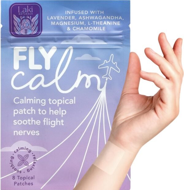 719GYY-z5OL._AC_SL1500_.jpg Laki Naturals Fly Calm Patch (Pack of 8) - Relax Nerves, Support Stress, Ease Your Mind for Happy Air Travel - Natural Ingredients to Support Airplane Stress - Calm Your Fear of Flying Naturally
