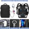 Large Carry On Travel Backpack - Flight Approved Waterproof Anti-Theft Luggage Daypack for Women Men Fit 17 Inch Laptop Business Weekender Overnight Backpack College Bag Personal Item Size Black
