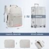 71A1GYEnahL._AC_SL1500_.jpg LOVEVOOK Carry on Travel Backpack, 40L Waterproof Large 17inch Laptop Luggage Daypack as Personal Item Flight Approved, Business Weekender Overnight with 3 Packing Cubes, Light gray-Pink