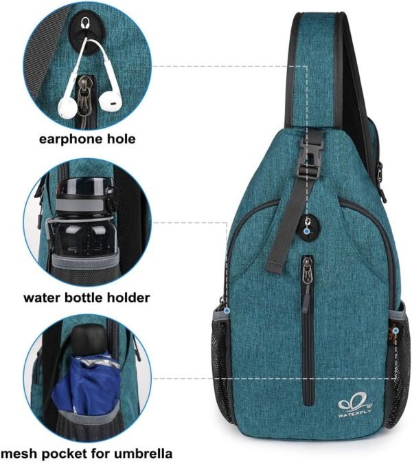 71Af5l1oCeL._AC_SL1001_.jpg WATERFLY Crossbody Sling Backpack Sling Bag Travel Hiking Chest Bag Daypack
