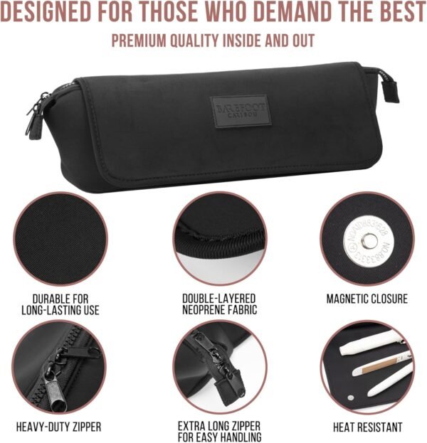 Hair Tools Travel Bag and Heat Resistant Mat for Flat Irons, Straighteners, Curling Iron, and Haircare Accessories, 2-in-1 design, with Interior Pockets, Portable Organizer