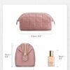 BAGSMART Makeup Bag Travel Toiletry Bag, Puffy Padded Make Up Bags for Women Makeup Organizer Case, Wide-open Pouch Purse Travel Essentials Toiletries Accessories Brushes, Dark Pink