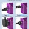 Universal Travel Adapter Offers 5.8A 3X 3.0A USB-C Ports, 2X 2.4A USB-A Ports and Multi AC Outlet, All-in-One International Power Plug Adapter Worldwide Travel Charger for EU USA UK AUS (Purple)