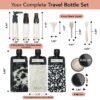 71E7bRgyejL._SL1280_.jpg Kitsch 11 PCS Travel Bottles for Toiletries – Travel Essentials Kit for Shampoo, Conditioner, Lotion & More - TSA Approved Travel Bottles, Leak-Proof Refillable Travel Size Containers - Black & Ivory