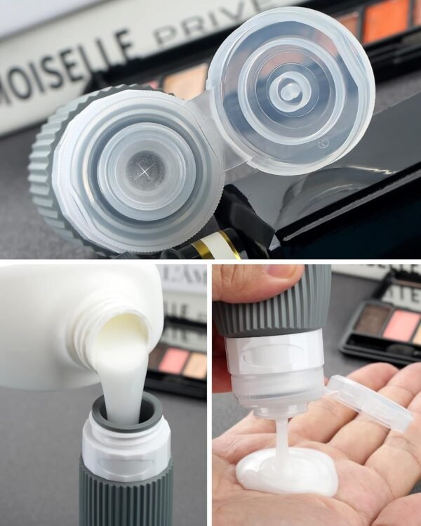 71I-rR7kd0L._SL1500_.jpg Travel Bottles - 8 Pack, TSA Approved Travel Size Toiletries, Leak Proof Silicone Squeezable Containers in Clear Bag