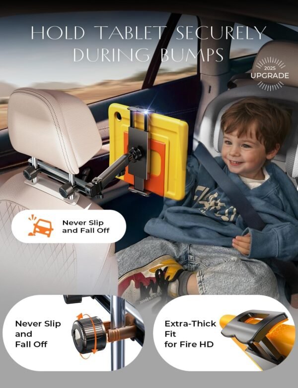 71JRZhzrA7L._AC_SL1500_.jpg LISEN for iPad Holder Car Mount Road Trip Essentials Activities for Kids Car Accessories Women Interior, 3 in 1 Tablet Holder Backseat Camping Car Organizer Back Seat Headrest iPad Mount