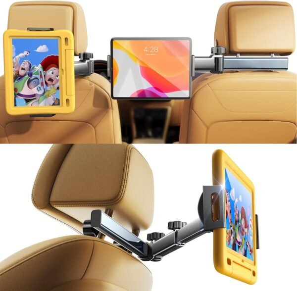 71JoO7dB0rL._AC_SL1500_.jpg LISEN for iPad Holder Car Mount Road Trip Essentials Activities for Kids Car Accessories Women Interior, 3 in 1 Tablet Holder Backseat Camping Car Organizer Back Seat Headrest iPad Mount