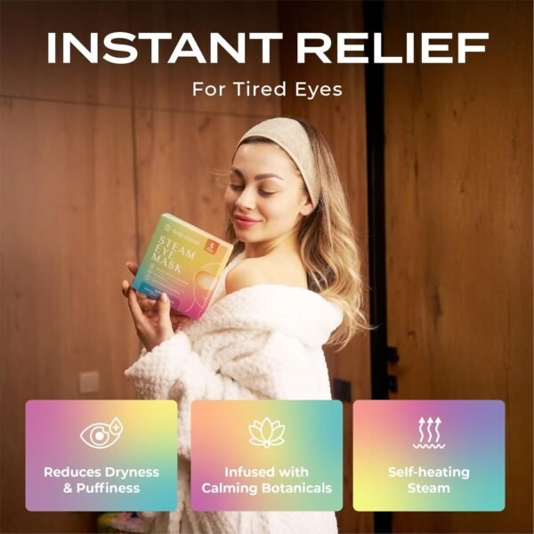 Body Restore Self Heating Warm Compress for Dry Eyes 5 Pack - Heated Eye Mask for Fast Relief, Birthday Gifts for Women, Men, Stye Eye Treatment, Eye Patch, Relaxation, Travel Essentials - Variety