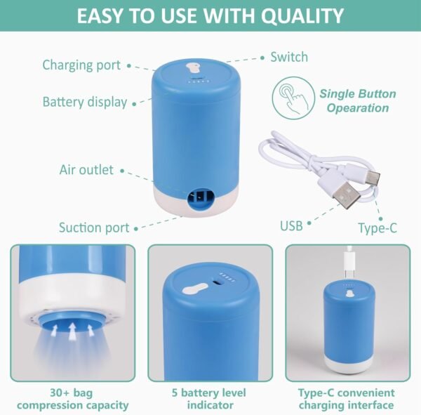71LbkrLsvsL._AC_SL1500_.jpg Travel Vacuum Bags with Electric Pump, 8 Pack Vacuum Travel Bags for Luggage and Suitcase, Vacuum Seal Space Saver Compression for Clothes Clothing