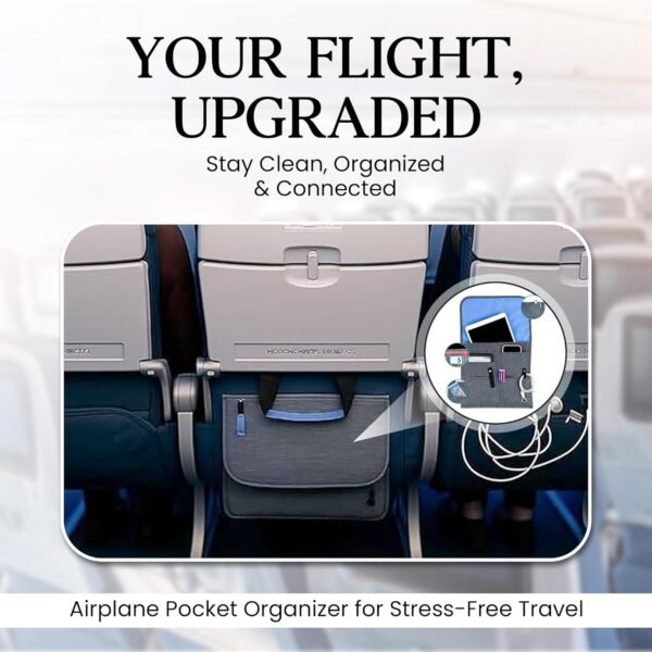 71M56DDiCvL._AC_SL1500_.jpg SO~MINE Airplane Pocket Organizer | Tray Table Cover | In Flight Seat Back Organizer Bag | Commuter Essential Travel Bag | Media Pouch For Flying | Travel Gift | Attaches To Luggage