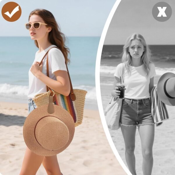 71MEqZADvoL._AC_SL1500_.jpg Magnetic Hat Clip for Travel on Bag, 2Pcs Brown Silicone Hat Clip Magnet Hat Holder Hat Hook for Bag Tote Luggage, Beach Straw Hat Carry Clip, Vacation Traveling Essentials Accessory