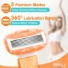 71MMG21lhlL._SL1500_.jpg DreamGenius Travel Razors for Women Include 1 Handle and 5 Cartridges, Extra Smooth 5-Blade Travel Essentials Razor with Case for Shaving, Orange