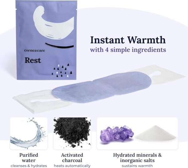 71NDCRCNLL._AC_SL1500_.jpg Rest: Self Heating Warm Compress for Dry Eyes | Heated Eye Mask for Fast Relief | No Microwave or Washcloth Needed | Travel Ready | 30 Count