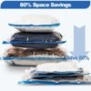 VMstr 15 Pack Travel Vacuum Storage Bags with USB Pump, Vacuum Packing Seal for Luggage and Suitcase, Space Saver for Clothes and Clothing Travel