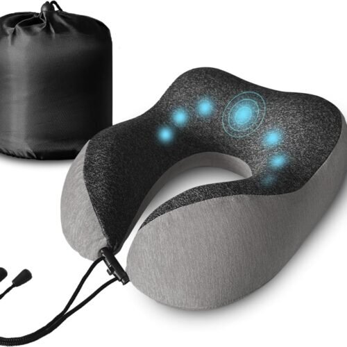 71OMGoZD6ZL._AC_SL1500_.jpg High Fill Memory Foam Neck Pillow - Ergonomic Support for Plane, Car, Home Travel Accessory, Washable Cover - Neck Pillow for Effortless Travel