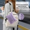 SOCHOW Travel Blanket for Airplane Train and Car, Soft Travel Blanket or Pillow 2 in 1 Compact with Portable Bag Pillowcase, Flight Blanket with Luggage Sleeve and Backpack Clip, Dusty Purple
