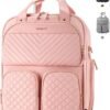 71Oy383dL._AC_SL1500_.jpg Underseat Carry On Luggage with Wheels, Airline Approved Personal Item Bag, Multiple Compartment Travel Carry-On with Leather Handle, Soft Side Lightweight Rolling Suitcase for Women, Pink, L