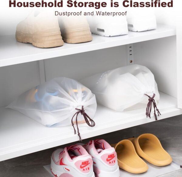 71PtUbKEyUL._AC_SL1500_.jpg Hoewina Transparent Shoe Bags for Travel with Rope 8PCS Large Clear Shoe Bag Storage 11.8in X 15.7in Portable Travel Shoe Bags for Men and Women