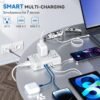 DOACE 220V to 110V Converter for European Travel - 350W Voltage Converter US to Europe with 4 QC+PD Chargers for Using U.S. Devices Abroad - Hair Straightener Shaver Toothbrush Laptop Camera Phone