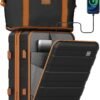 imiomo Carry on Luggage Airline Approved with TSA Lock, Hard Shell 20 Inch Travel Carry-on Suitcase with Spinner Wheels and Charging Port, Black