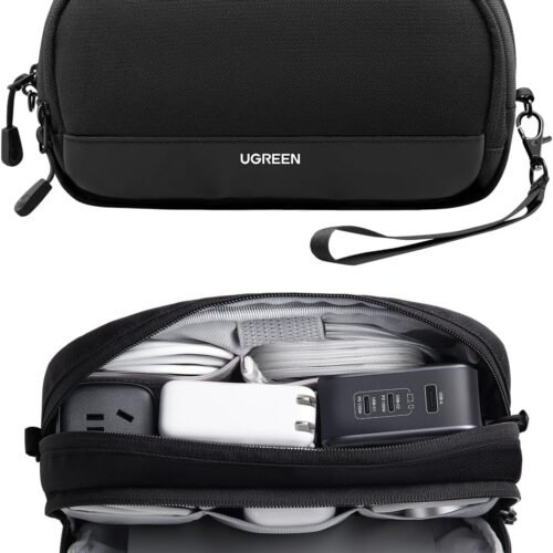 71R2c6WxHTL._AC_SL1500_.jpg UGREEN Electronics Organizer Travel Case Bag Multifunctional Organizer Carrying Case for Cables, Cord, SD Card, Earbuds, Charger, USB Adapter, Electronic Accessories Medium Size