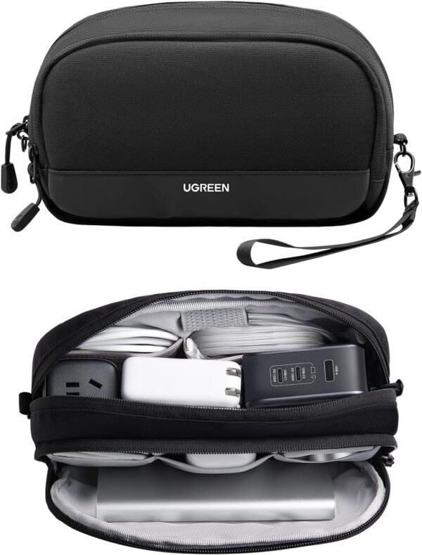 71R2c6WxHTL._AC_SL1500_.jpg UGREEN Electronics Organizer Travel Case Bag Multifunctional Organizer Carrying Case for Cables, Cord, SD Card, Earbuds, Charger, USB Adapter, Electronic Accessories Medium Size