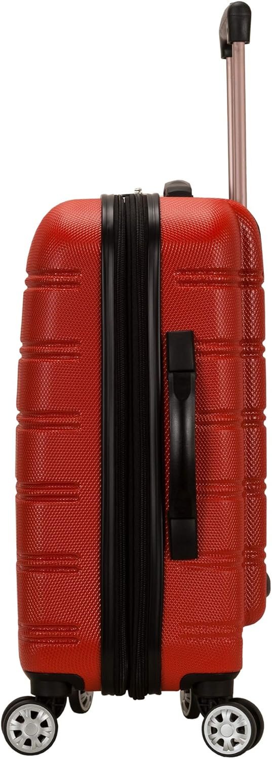 Rockland Melbourne Hardside Expandable Spinner Wheel Luggage, Red, Carry-On 20-Inch