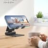 71SsTvywRfL._AC_SL1500_.jpg Nulaxy Dual Folding Cell Phone Stand, Fully Adjustable Foldable Desktop Phone Holder Cradle Dock Compatible with Phone 16 15 14 13 12 11 Pro Xs Xs Max Xr X 8, Nintendo Switch, All Phones
