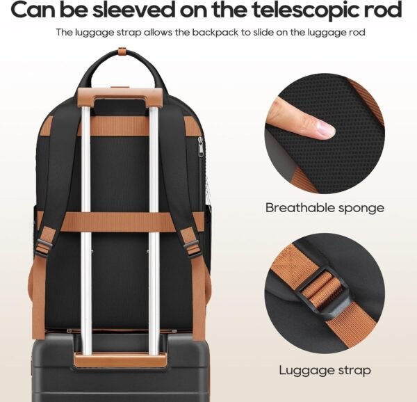 imiomo Hard Shell 20 Inch Carry on Luggage 3 Piece Set with Travel Backpack, Lightweight Hardside Carry-On Suitcase with Spinner Wheels and TSA Lock, Black