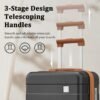 imiomo Hard Shell 20 Inch Carry on Luggage 3 Piece Set with Travel Backpack, Lightweight Hardside Carry-On Suitcase with Spinner Wheels and TSA Lock, Black