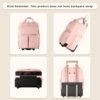 71XwVMwrCJL._AC_SL1500_.jpg Underseat Carry On Luggage with Wheels, Airline Approved Personal Item Bag, Multiple Compartment Travel Carry-On with Leather Handle, Soft Side Lightweight Rolling Suitcase for Women, Pink, L