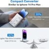 DOACE 220V to 110V Converter for European Travel - 350W Voltage Converter US to Europe with 4 QC+PD Chargers for Using U.S. Devices Abroad - Hair Straightener Shaver Toothbrush Laptop Camera Phone
