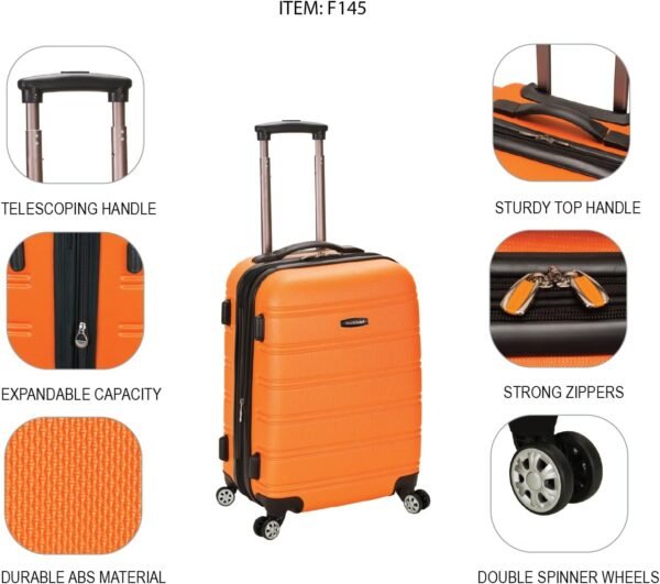 Rockland Melbourne Hardside Expandable Spinner Wheel Luggage, Red, Carry-On 20-Inch