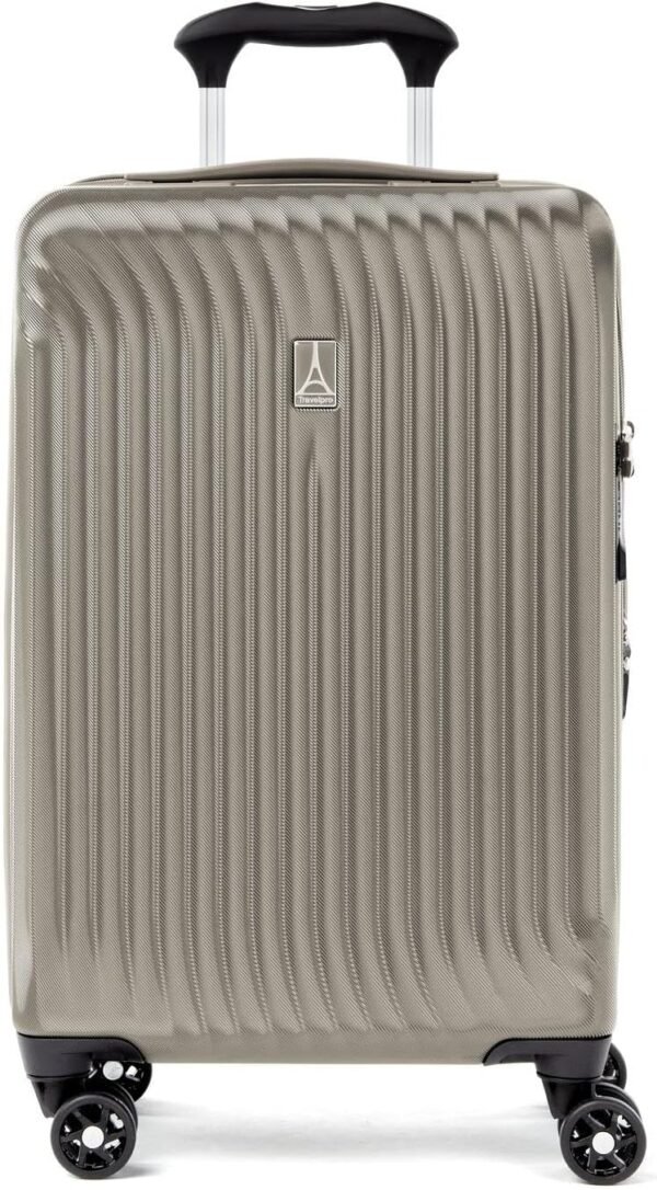 Travelpro Maxlite Air Hardside Expandable Carry on Luggage, 8 Spinner Wheels, Lightweight Hard Shell Polycarbonate Suitcase, Champagne, Carry On 21-Inch