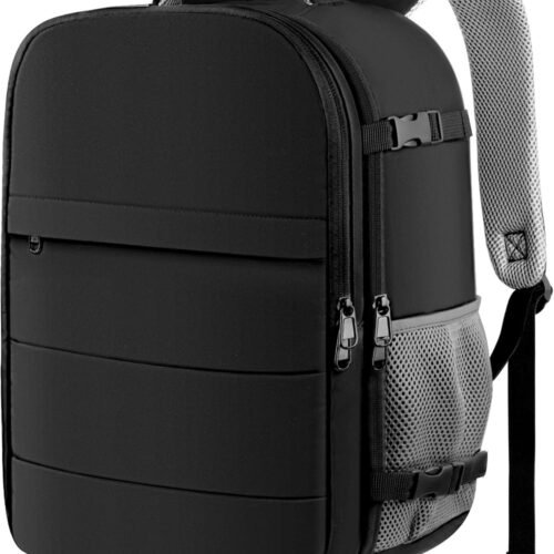 71cQZm1cg8L._AC_SL1500_.jpg HOTOR Travel Backpack - Flight Approved Travel Bag for Men and Women, Carry on Luggage for 15.6" Laptop and Travel Essentials for Work, Business, Weekender, College 11.8"x7.9"x17.3" (Black)