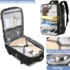Large Carry On Travel Backpack - Flight Approved Waterproof Anti-Theft Luggage Daypack for Women Men Fit 17 Inch Laptop Business Weekender Overnight Backpack College Bag Personal Item Size Black
