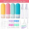 71eOd126JgL._SL1500_.jpg 16pack Travel Bottles for Toiletries, TSA Approved LeakProof Squeezable Silicone Toiletry Containers for Shampoo, Conditioner, 3oz Portable Refillable Traveling Size Liquid Containers (16Pcs/Colorful)