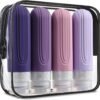 71euDbNHlEL._AC_SL1500_.jpg Travel Bottles for Toiletries, Tsa Approved 3oz Travel Size Containers BPA Free Leak Proof Refillable Liquid Silicone Squeezable Travel Accessories for Shampoo Conditioner Lotion (4 Pack)