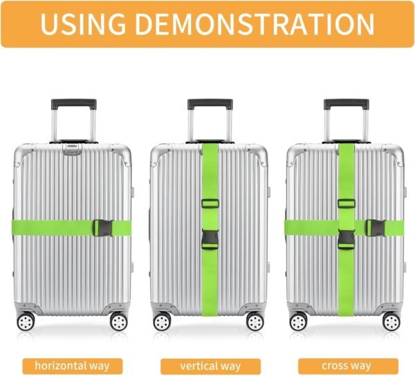 BILIONE 4 Pack Luggage Straps 79" Long Belts Keep Suitcase Secure While Traveling, TSA Approved Add a Bag Premium Accessory for Travel Bag Closure (4 Pcs Purple)