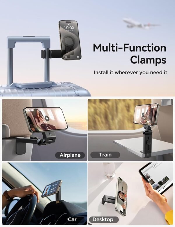 71ezj8Hc9L._AC_SL1500_.jpg JOYROOM for Magsafe Airplane Phone Holder Travel Essentials,【Unlimited Scenery】 Hands-Free Plane Phone Holder, Airplane Travel Accessories for iPhone 16 Pro Max & Magsafe Case