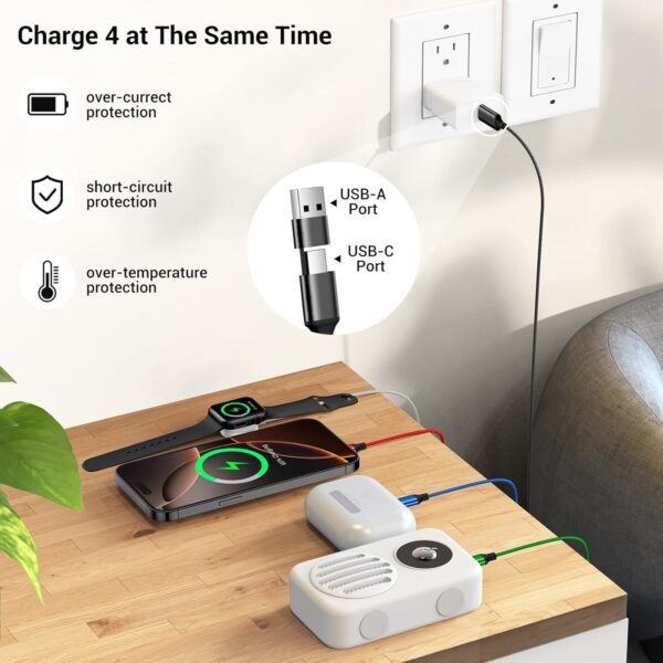 71f6GD-9MkL._SL1500_.jpg for Apple Watch Charger,4 in 2 Multi Charging Cable,Type C/Lightning/Micro USB Nylon Braided Travel Vacation Essentials Compatible with iWatch Ultra/SE/10-1,for iPhone 16-11,Galaxy Phones(5FT)