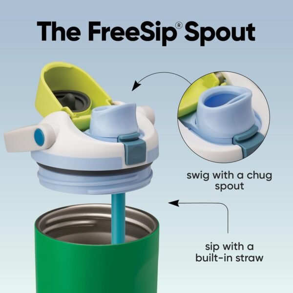 71fXpWwAhRL._AC_SL1500_.jpg Owala FreeSip Sway Insulated Stainless Steel Water Bottle with Two-Way Spout, Built-In Straw and Bucket Handle, Made for Travel, School, and Sports, 40oz, BPA Free, Leak Proof, Putting Green